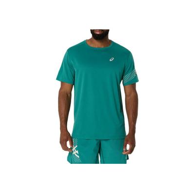 Logo Round Neck Short Sleeve Pullover T-Shirt Men Tops Green 2011D300-300