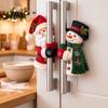 Haus Urlaubsdekoration Geschenke Weihnachten Weihnachtsmann Schneemann Kühlschrankgriff-Halter, Niedliche Plüschabdeckung Geräte-Sets für Kühlschranktür, Innenbackofen