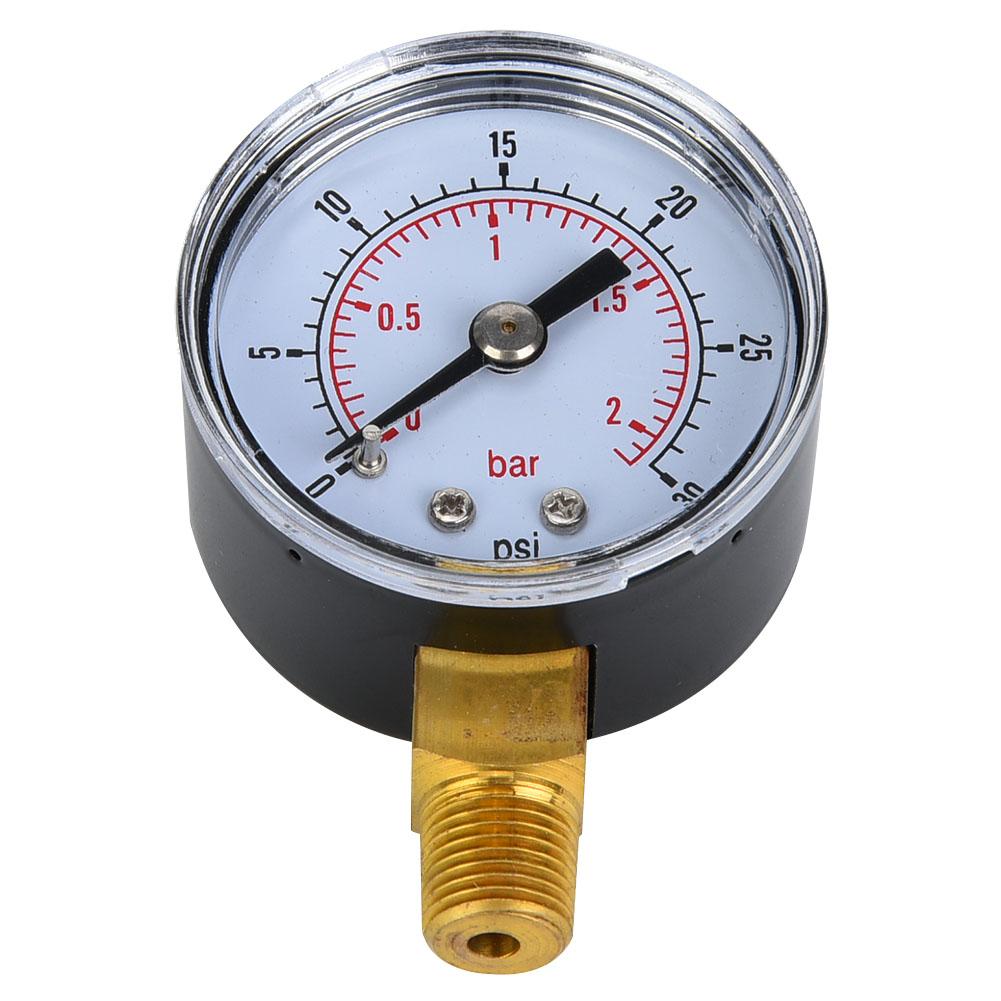 Mechanical Pressure Gauge 1Celsius8inch BSPT Bottom Connection for Oil Water (0-15psi 0-1bar)