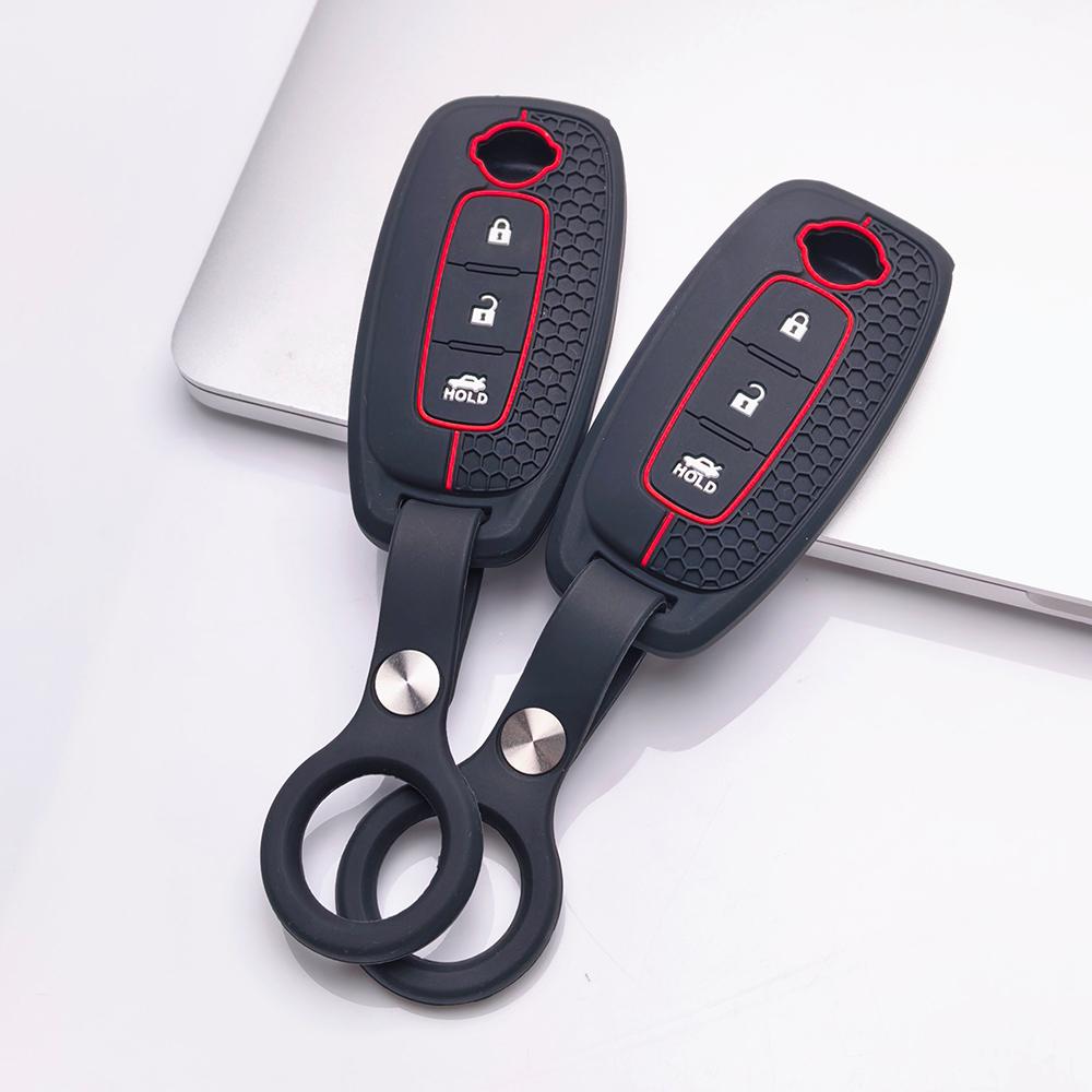 Key Fob Cover for Nissan Altima Sentra Rogue Pathfinder Frontier Murano Kicks Titan with Keychain Anti-Scratch Surface Shockproof Structure