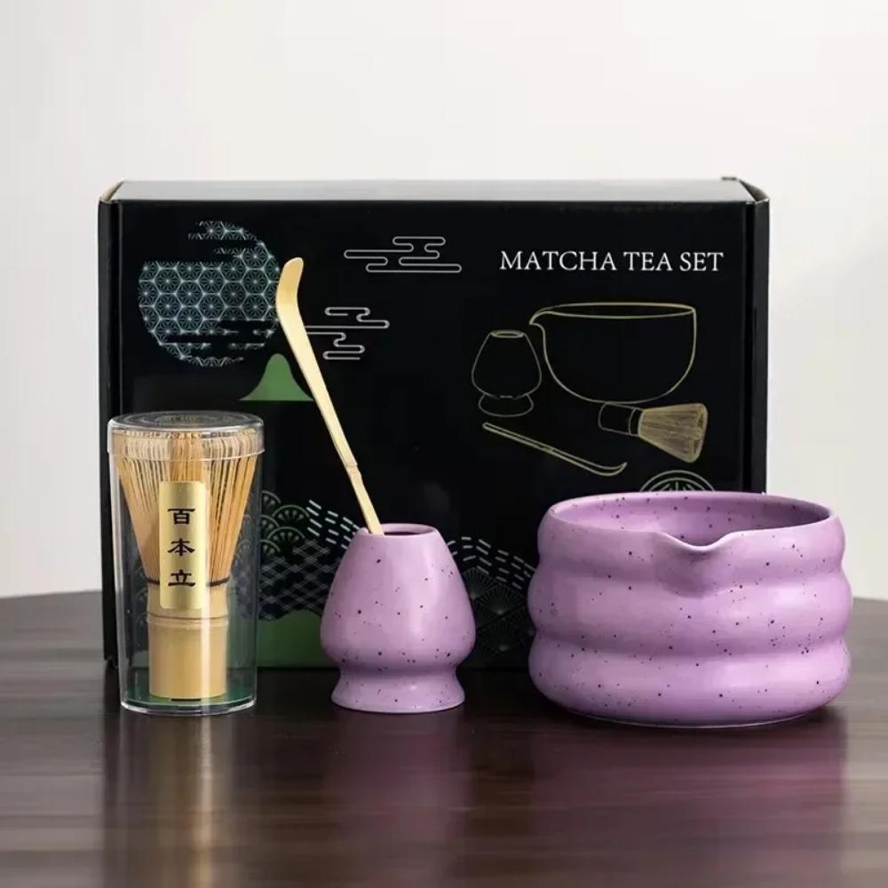 4Pcs 7 Pcs/set Japanese Matcha Blender Set Bamboo Whisk Matcha Brush Teaspoon Kiln Tea Set Beverage Shop Tea-Making Tools