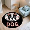 Cartoon Boston Terrier pattern round rug,Carpet Rug for Living Room Bedroom  Playroom ,Non-slip Floor Mat,Holiday Gifts and Birthday Gifts.