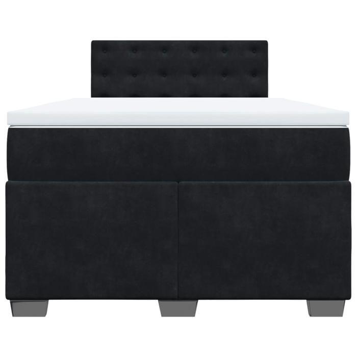 Maison Exclusive - Sommier à lattes de lit avec matelas noir 120x190 cm velours