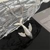 Whale Pendant Necklace Elegant Sweater Chain Long Necklace Statement Necklace Stainless Steel Material for Daily Party