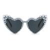 Fashion Large Frame Simulation Pearl Sunglasses Heart Shape Personality Casual Sunglasses