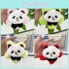 Entzückender Plüsch-Panda-Sonnenblumen-Schlüsselanhänger-Puppe Niedlicher Taschenanhänger für Paargeschenke