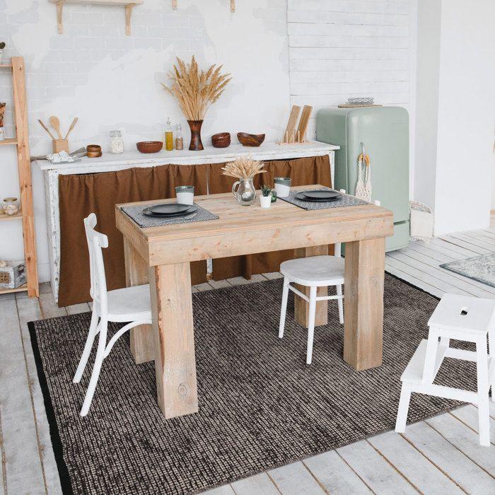 Living Room Rug Flat Weave Cotton Black Light Reflection Anthracite 120x170