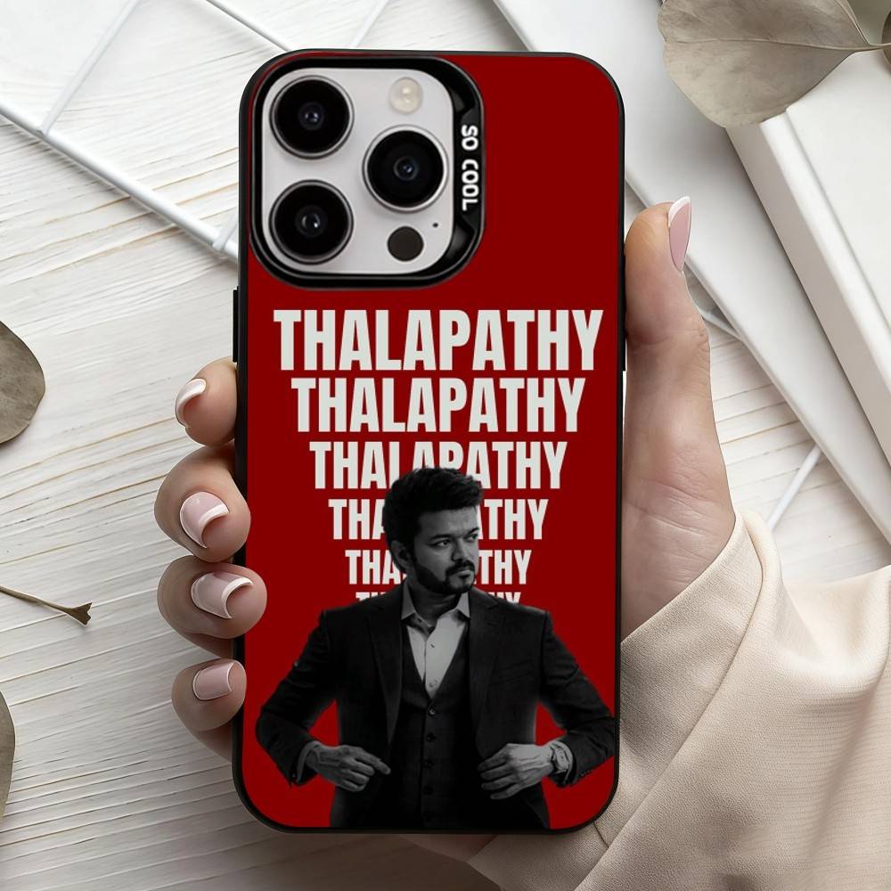 

T-ThalaPathy Actor V-Vijay-Y Phone Case For iPhone17,16,15,14,13,12,11 Plus,Pro Max Black Candy Silver Plated Cover iPhone13PRO