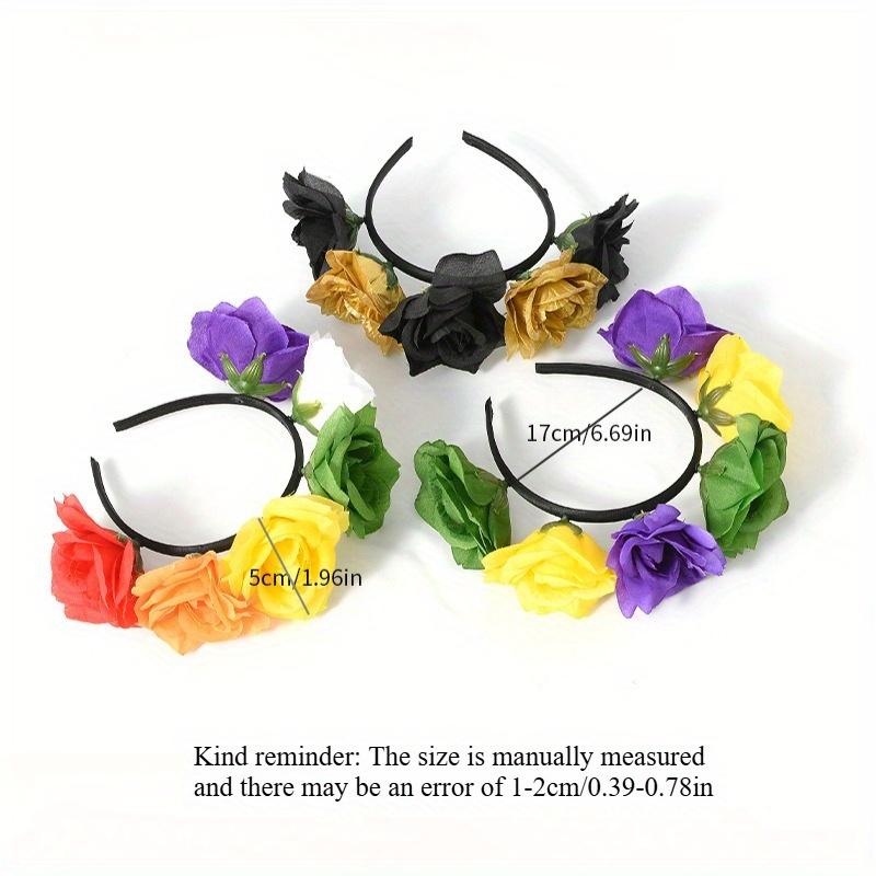 1pc Rose Flower Headbands Cute Romantic Soft Comfortable Elastic Band Hair Accessories for Women Girls Wedding Party Daily Use