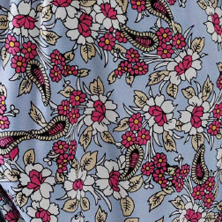 Floral Print Chic Summer Dress with Balloon Sleeves Square Neck and Waist Ruffle