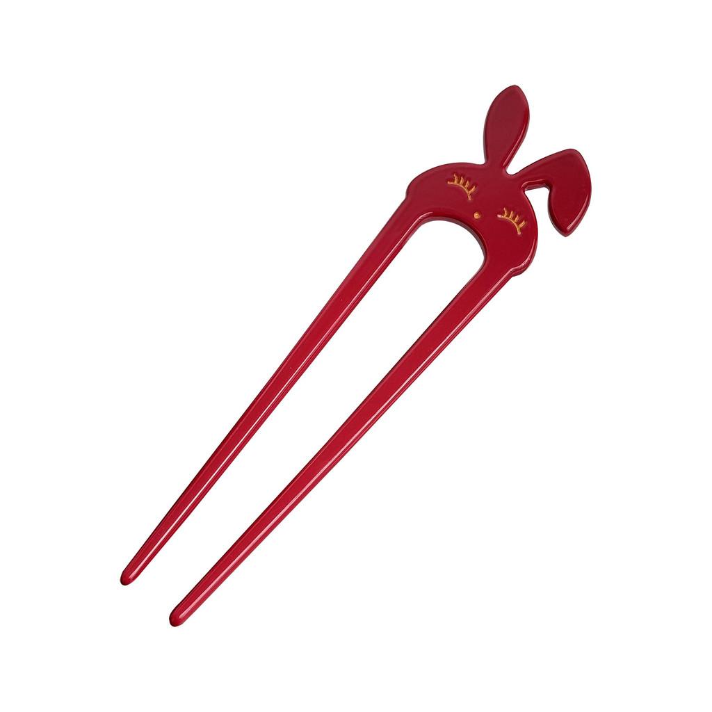 Elegant fjärilshårnål gjord av acetat med pärlinläggning Snygg U-formad hårpinne