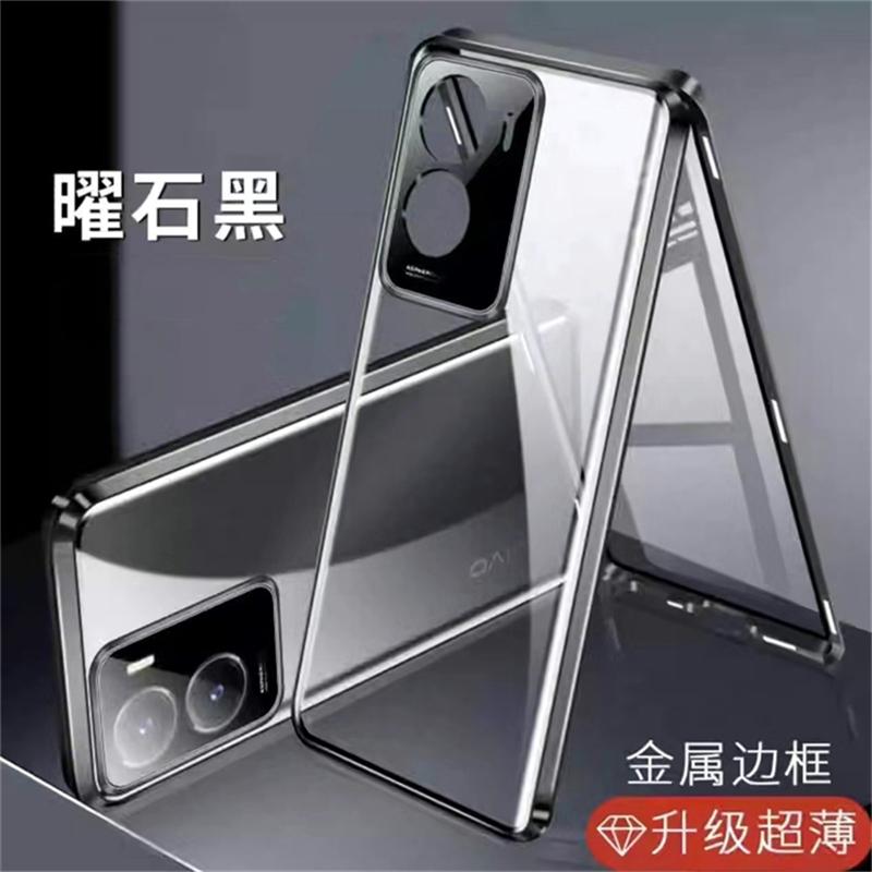 360 Full Case For Oppo Reno 13F 5G Case Double Sided Magnetic Adsorption Metal Tempering Glass Protection Cover For Reno13 FS 4G