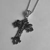 Gothic Cross and Skull Moth Necklace - European & American Design