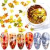 1 cutie holografică Nail Art Frunze de arțar Fulgi Paiete Feliie Decorare unghii Accesoriu manichiură