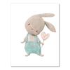 Bear Rabbit Art Canvas Print Baby Bunny Poster Nursery Painting Flower Animals Wall Art Nordic Poster Picture Kids Room Decor