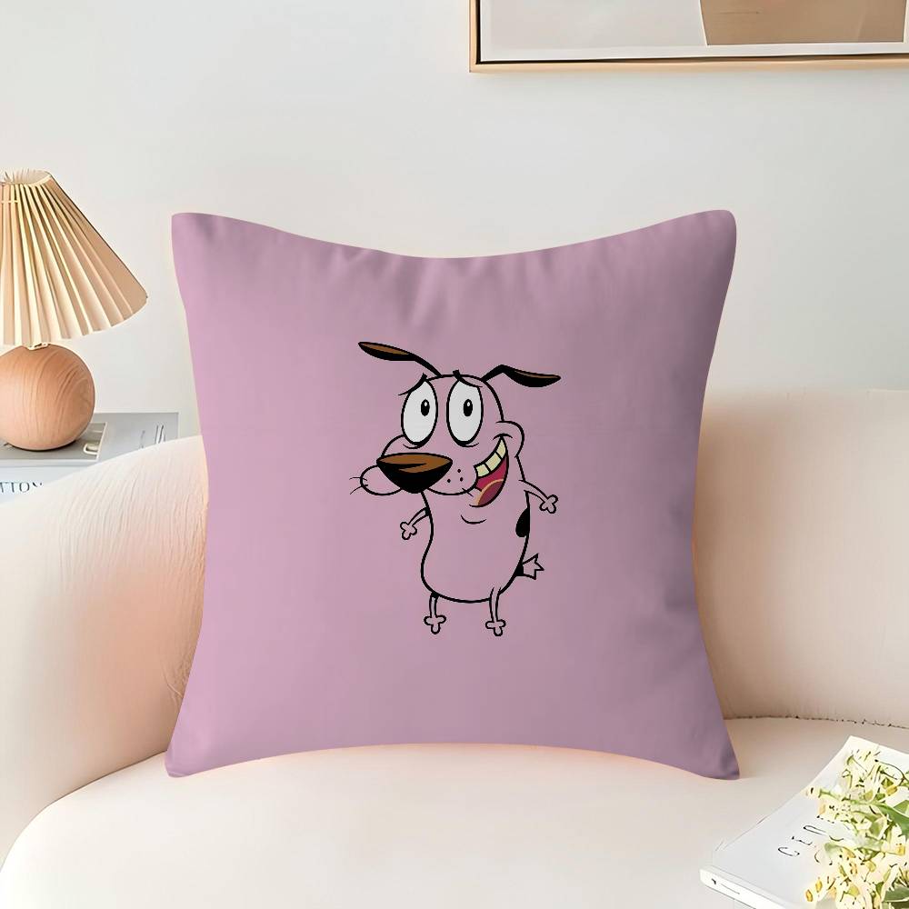 

Anime C-Courage The C-Cowardly Dog Stitch Lucky Dragon pillow cover sofa cushion cover home room decoration children gift 16x16Inch