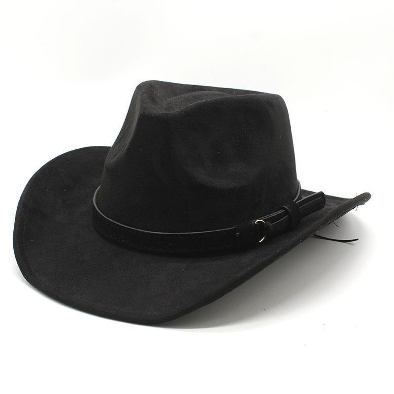 Top Hat Ethnic Style Western Cowboy Top Hat Rolled Brim Vintage Riding Hat Wool Felt Hat