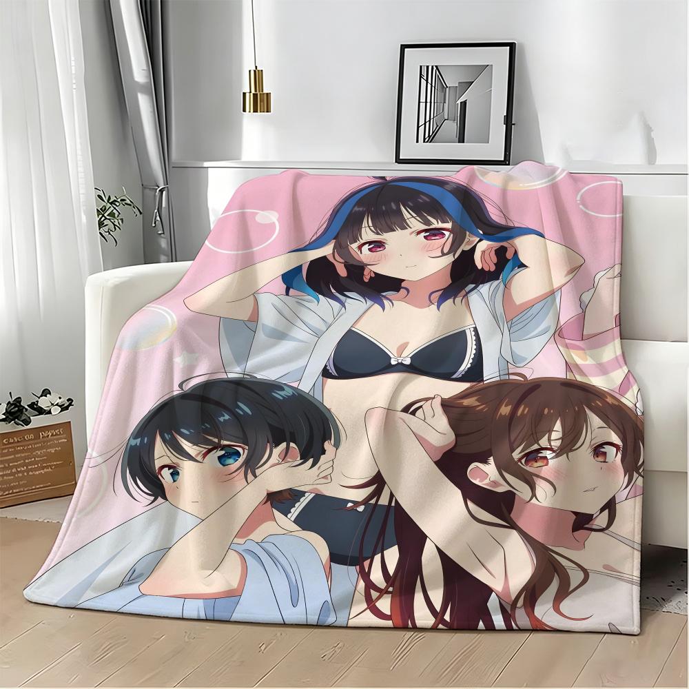 Comedy Anime R-rent a G-girlfriend Throw Lightweight 240g Flannel Blanket Soft Skin-friendly for Summer Cooling