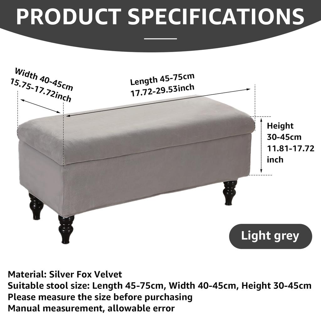Stretch Footrest dustproof Ottoman Slipcovers Rectangle Footrest Footstool Piano Seat Bench Protector Slipcover Protector Covers