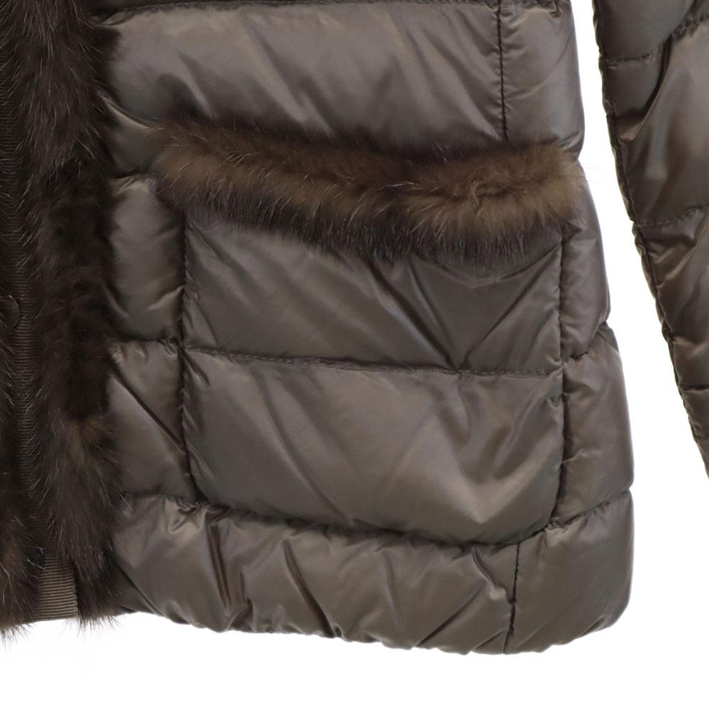 Moncler Made In Hungary Down Jacket Grege TEMPLEZ GIUBBOTTO with Mink Fur Women Used