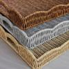Aufbewahrungstablett Weidenkorb mit Griffen Retro Rattanflechtdesign Leicht zu reinigen Multifunktionaler Arbeitsplatten-Organizer