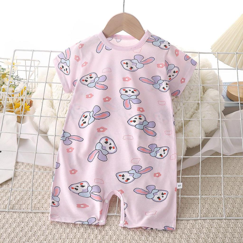 Baby Summer Cotton Romper - Short-Sleeved Onesie for Newborn Girls and Boys
