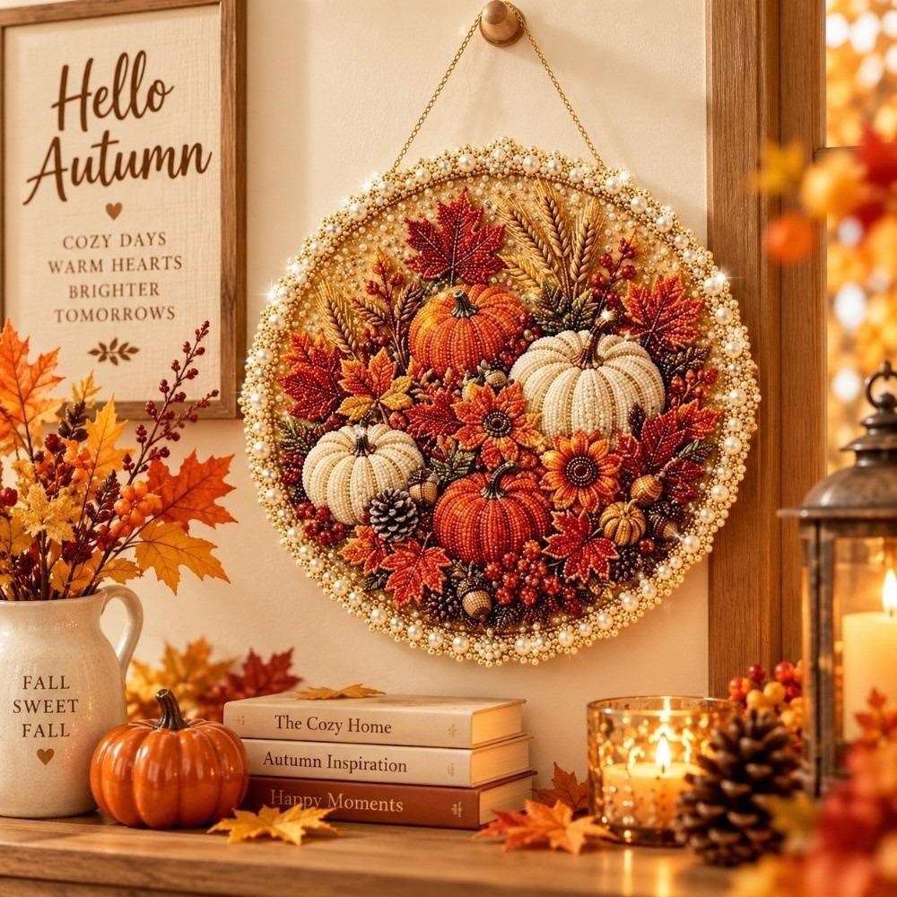 2D Flat DIY Pearl Painting Kit Pumpkin Christmas Hanging Decoration Porch Decoration