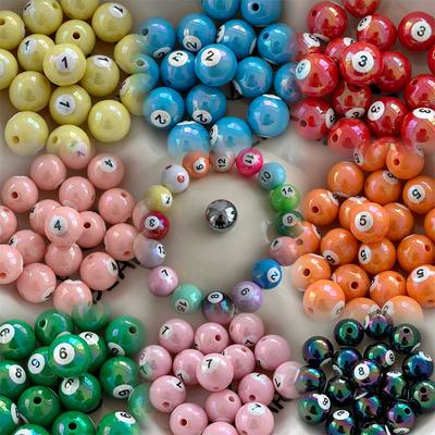 1 ks 16mm Kulatá Akrylová Kulečníková Koule s Velkým Otvorem Volné Distanční Korálky pro Výrobu Šperků DIY Ručně Vyráběné Náramkové Komponenty