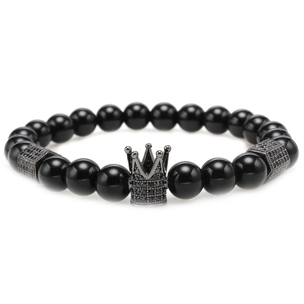 Zhang Meng Jewelry Copper Crown Bracelet with Color-Retaining Zirconia Beads