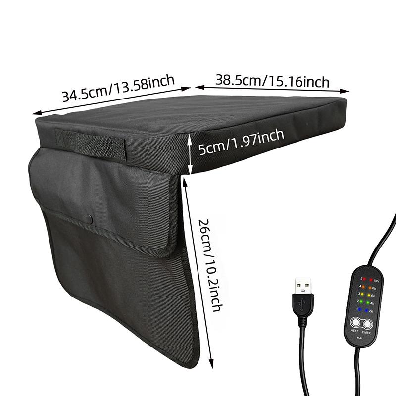 

Electric Heated Seat Cushion USB Port Five Adjustable Temperature Settings Portability Winter Household, Outdoor Heated Seat Pad