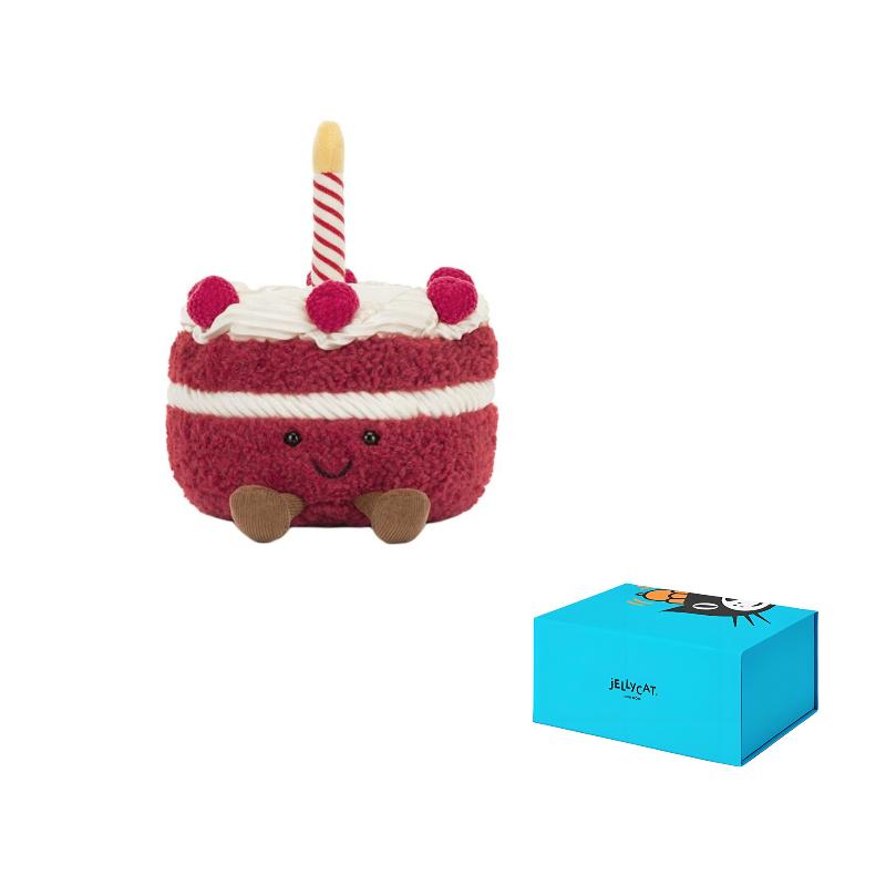 

JELLYCAT Колекція до Дня Святого Валентина Ляльки-тістечка Chali Плюшева лялька Висота 12 см У сидячому положенні Full of Sweetness Box червоний