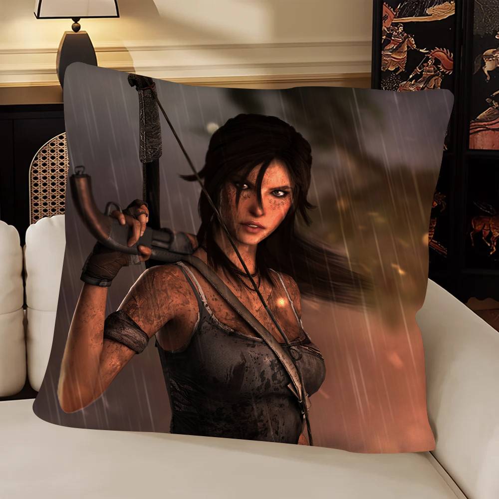Game Tomb Raider Pillow Case Fashion Square Pillowcase Bedroom Sofa Room Ins Decoration Leisure
