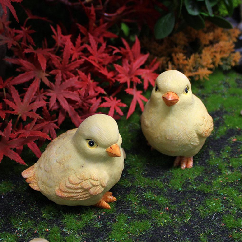 Simulation Chick Ornament Yard Backyard Landscape Scene Figurine Outdoor Window Decoration DIY Resin Sculpture