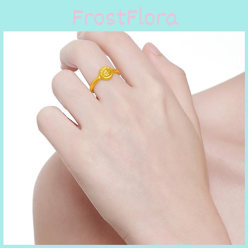 Unique Gold-plated Brass Tiger Ring Featuring Adorable Cartoon Style For Womens Gift Ideas