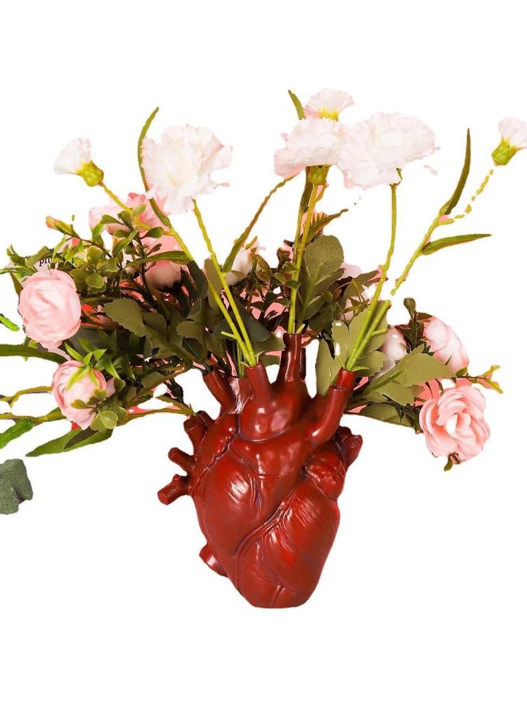 Simulation Heart Shape Resin Vase 4 Colors Heart-shaped Arrangement Potted Plant Suitable For Home Study Office Ornament