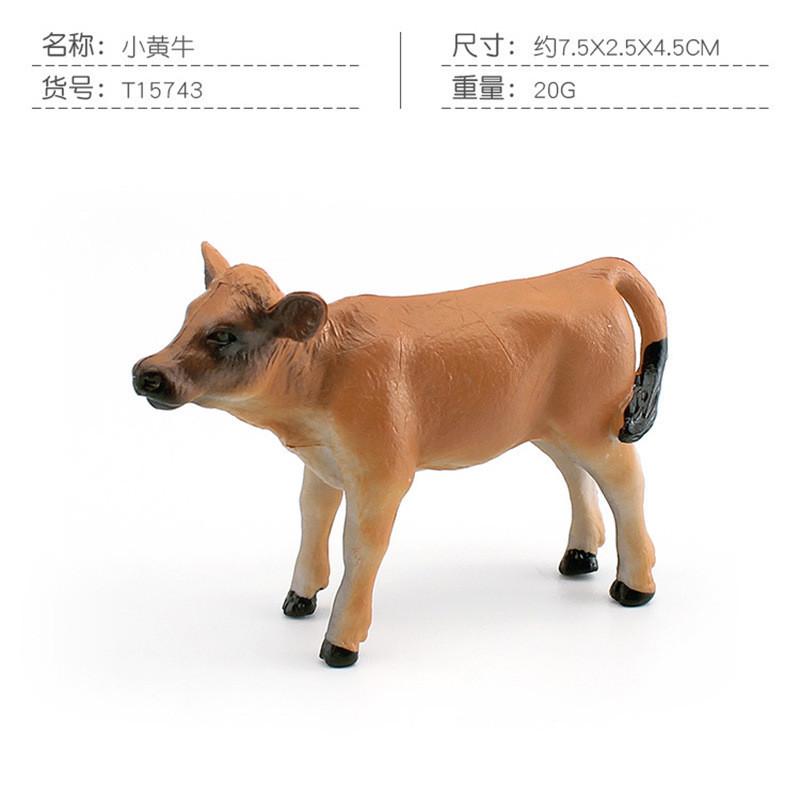 Реалистичная ПВХ модель фермерского животного Черно-пестрая молочная корова Желтая корова Теленок джерси фигурка StyleB