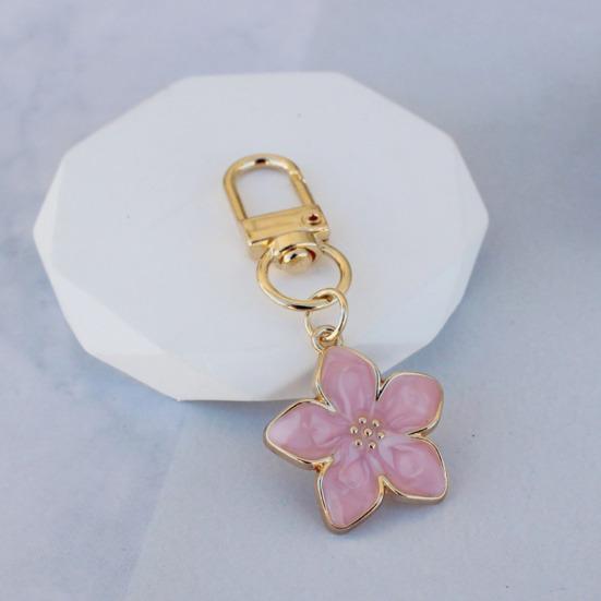Keychain Pendant Ergonomic Flower Design Key Ring Decorative Versatile Key Holder Backpack Bag Accessory
