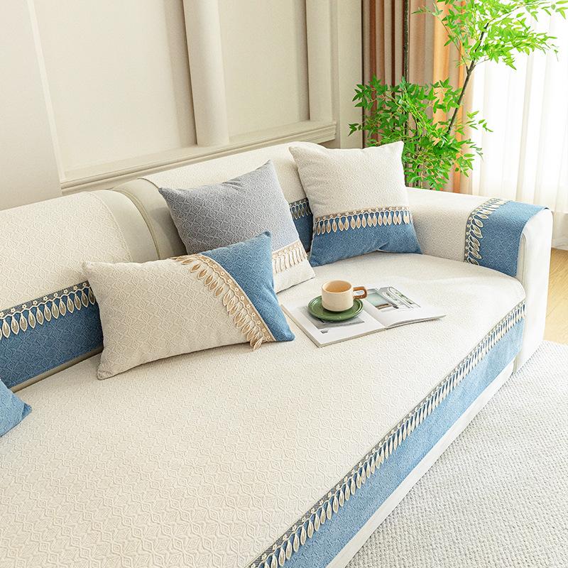 Leather Sofa Cushion Cover Is Universal In All Seasons  New Simple Chenille Non-Slip Concubine Sofa Towel Cloth Seat Cushion