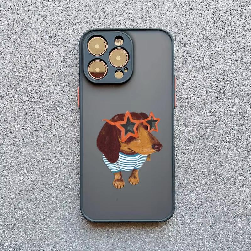 Funny Dancing Dachshund Sausage Dog Phone Case For iPhone 17 Pro Max 16 15 Pro Plus 14 13 Mini 12 11 XR XS 16E 17Air Cover