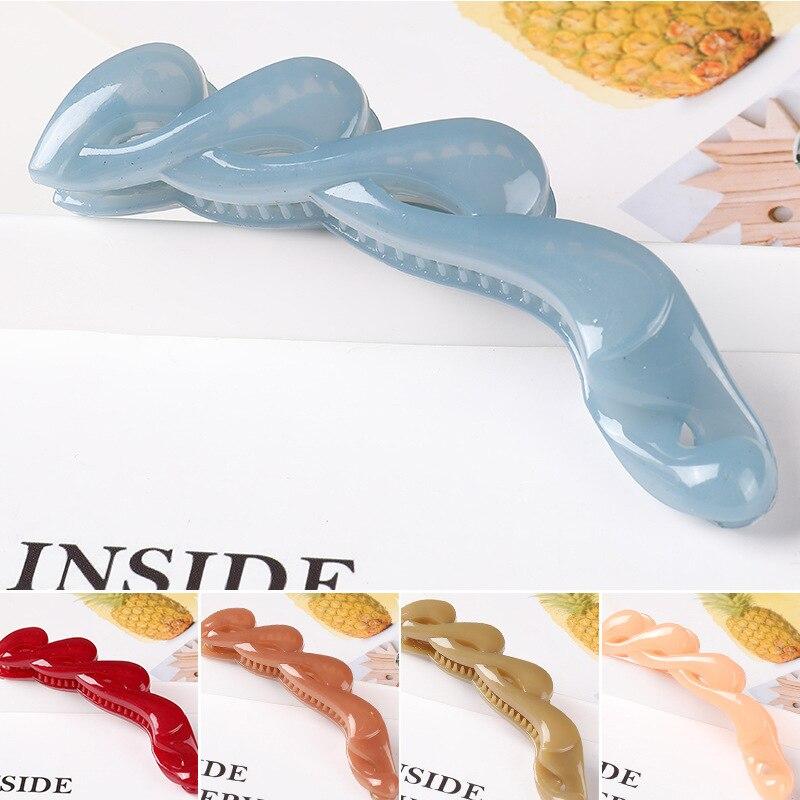 Fermaglio per capelli alla moda a forma di banana per donna, tinta unita, con torsione, per ragazze, con fermaglio per coda di cavallo, accessori per lo styling, copricapo