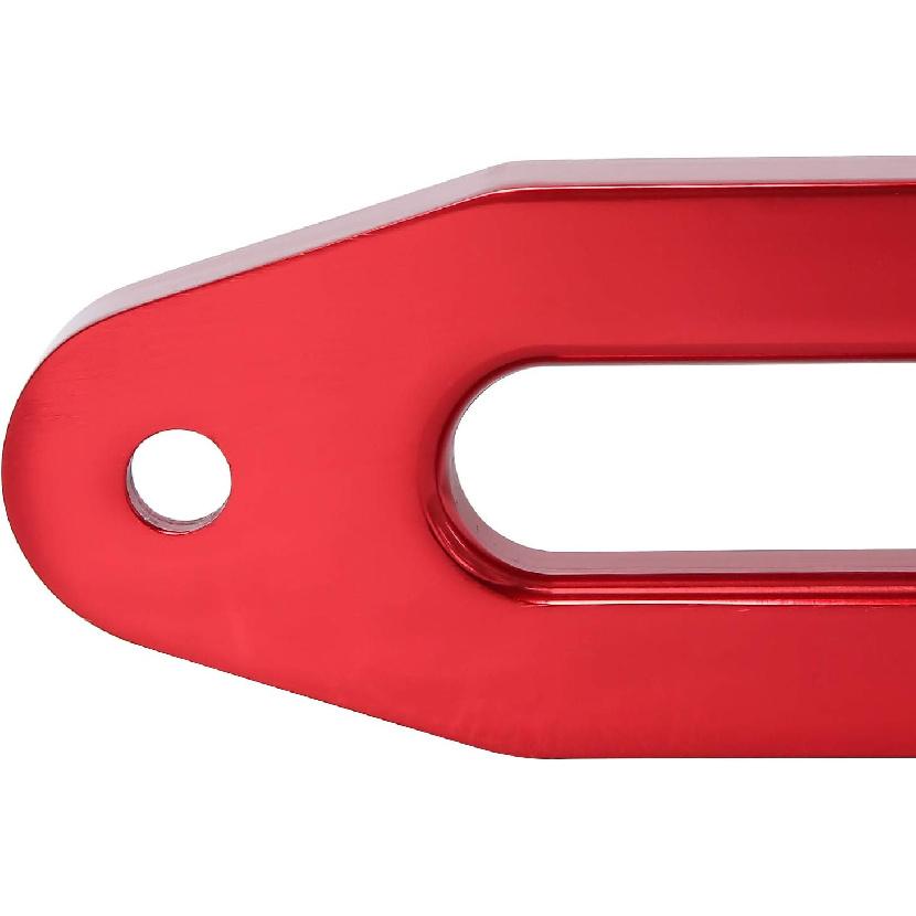 10 Inch Billet Polished Aluminum Bolt-Pattern Hawse Fairlead Synthetic Winch 8000-15000 LBs For ATV/UTV Rope Cable (Anodized Red, 10'')