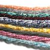 1String, Faceted Natural Stone Beads, 2mm, 3mm Small Round Turquoise Tourmaline Obsidian Gems Loose Spacer Beads for Jewelry Making DIY Crafts, 38cm