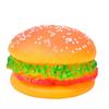 Squeaky Hamburger Dog Toy Vinyl Chew Toy for Teeth Cleaning Molar Care Interactive Pet Squeaker Toy