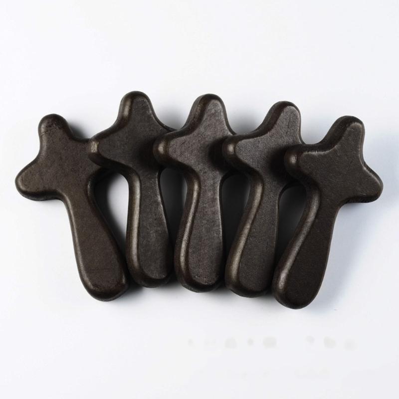 5Pcs Spiritual Decors Wood Holding Crosses Handmade Wood Crosses for Prayer Miniature Pocket Crosses Religious Decors
