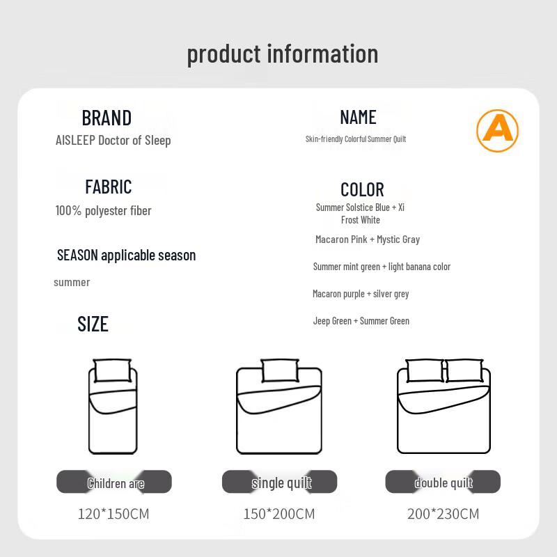 AiSleep Super Weiche Sommer-Kühlbettdecke