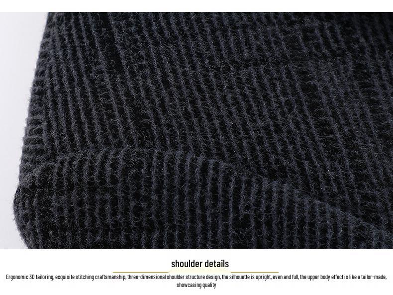 Woodpecker Men's Cashmere Wool Suit - Plush, Thickened Winter Wear for Middle-Aged & Casual Dad Style.