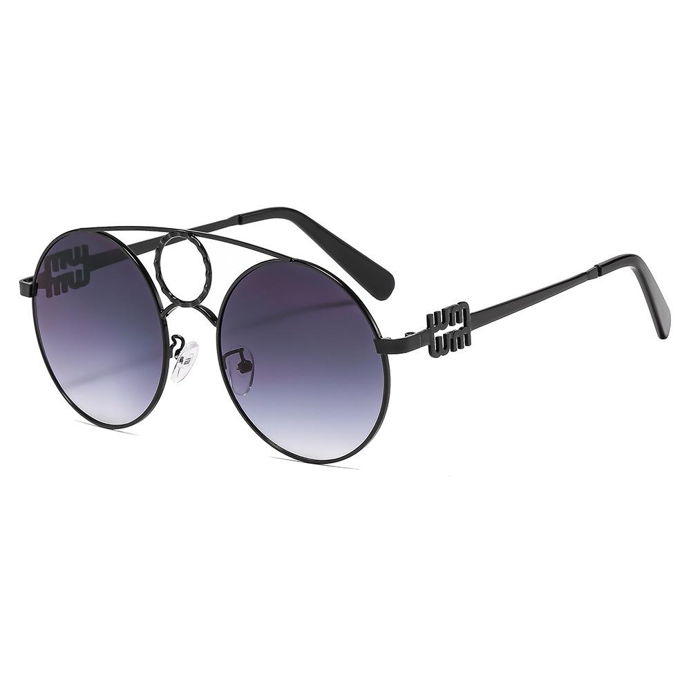 Женские высококачественные ретро-солнцезащитные очки овальной формы с металлической оправой - Корейский стиль