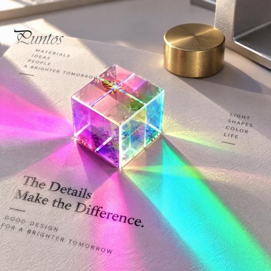 Dreamy Home Window Decoration Mini K9 Crystal Glass Prism Cube, Sun Catcher Optical for Photography Color Mixing Light Refraction, Desktop Decor, Prop