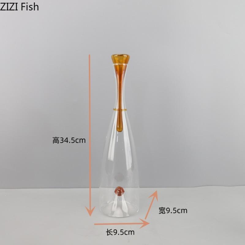 Simple and Transparent Glass Decanter Restaurant Wine Cabinet Decoration Art Crafts Decanter Family Bar Wedding Party Wine Set