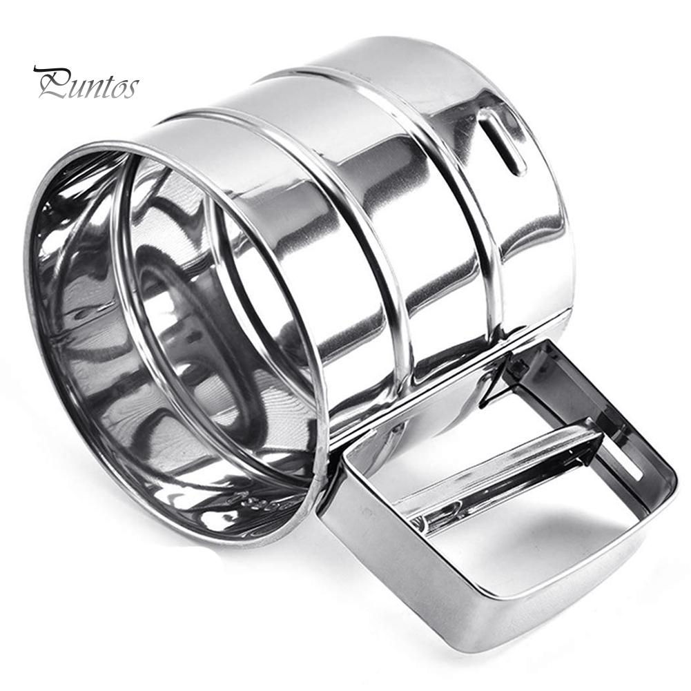 Puntos Stainless Steel Powder Flour Sieve Cup Mesh Strainer Baking Kitchen Gadget Tool
